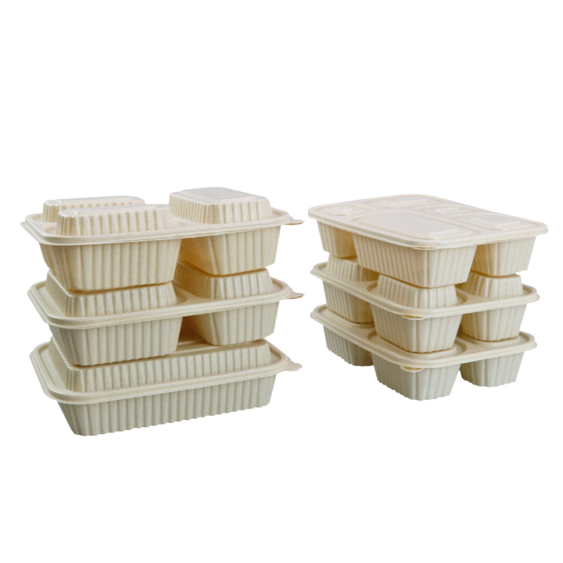 Multipartition Natural Plant Fiber Degradable Container 1/2/3/4/5 compartment