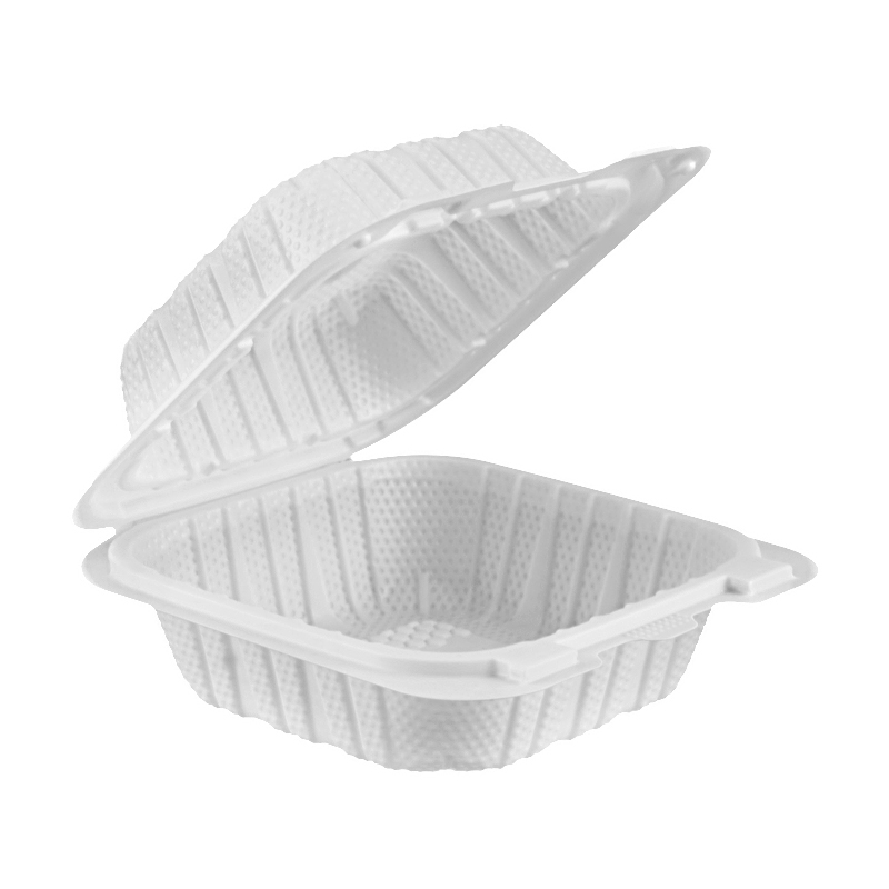 18oz.Mineral Filled PP White Hinge Container 6x6x3inches-250/case 663S-1P