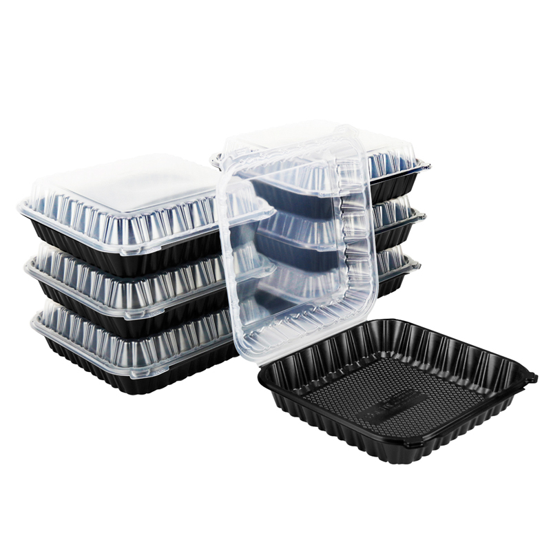 76oz to go hinged food lunch boxes microwave containers recycle material fired chicken restaurant food packaging