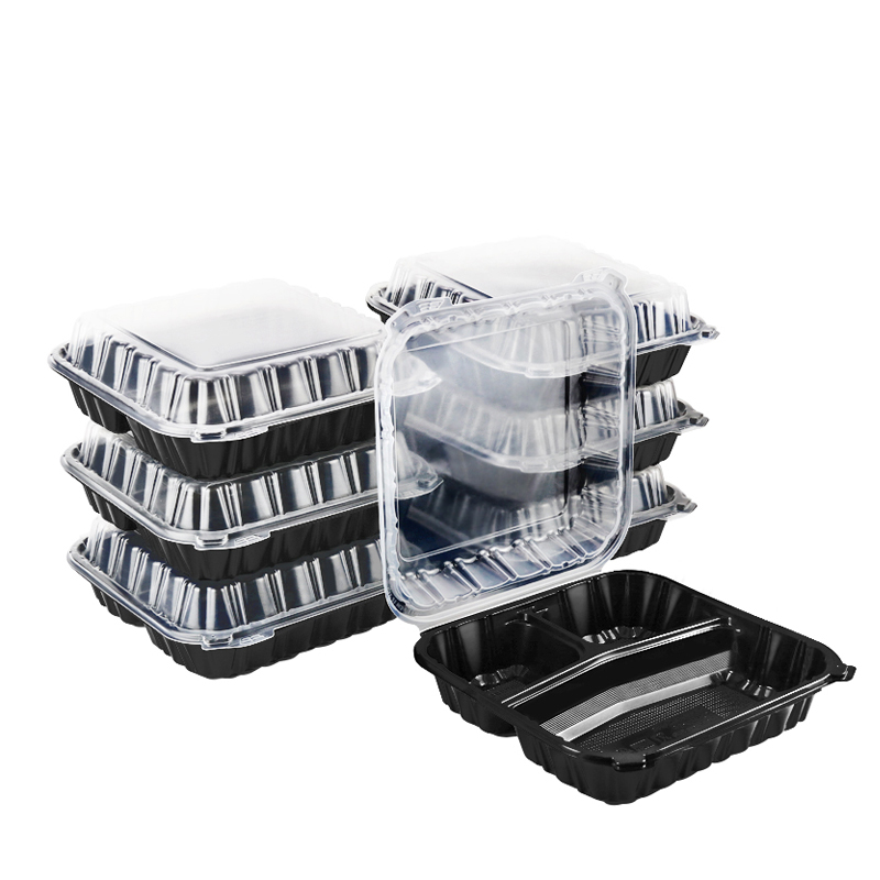 54oz to go hinged food lunch boxes microwave containers recycle material fired chicken restaurant food packaging