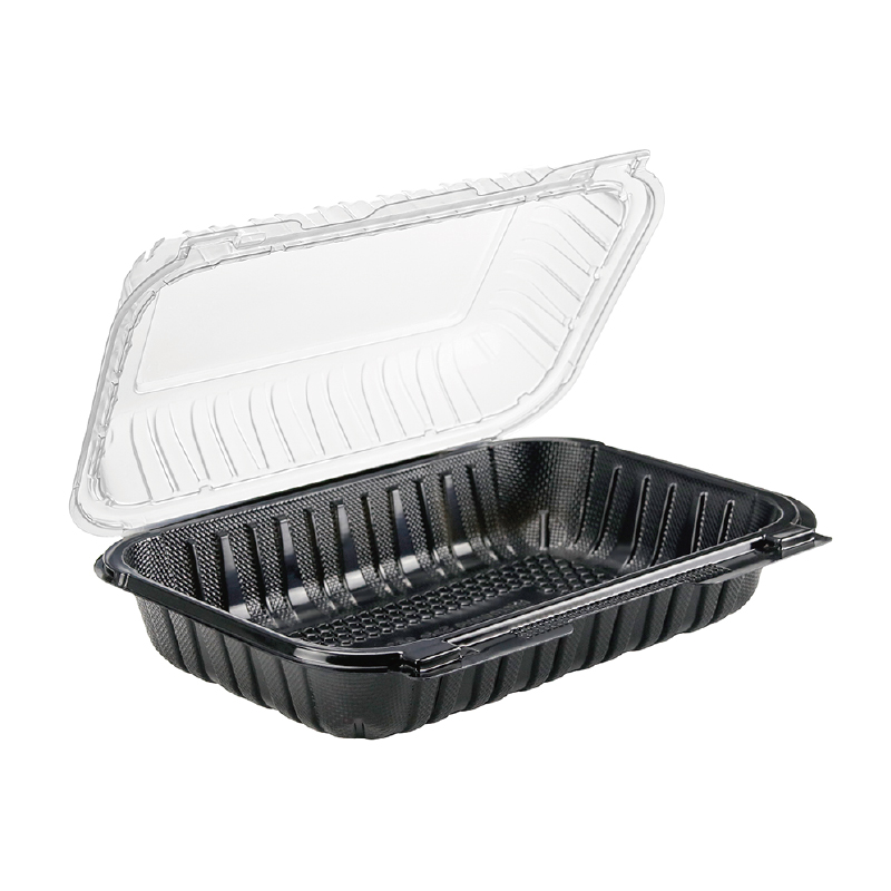 27oz.Dual Color Hinged Lid Plastic Container 9x6x2.6inches 963-1C